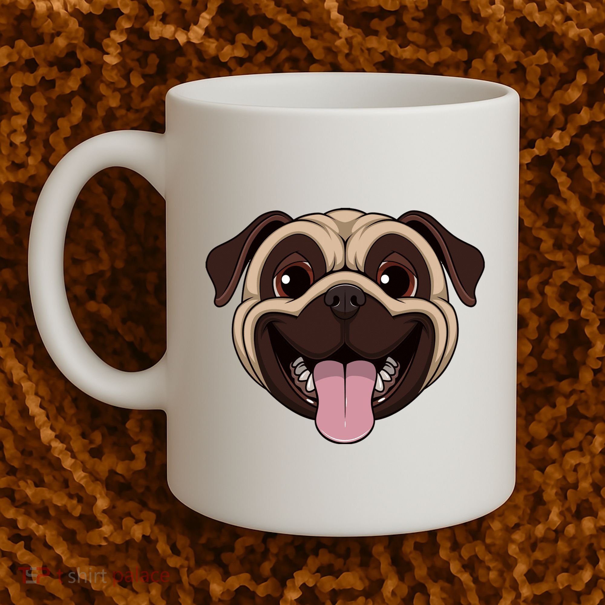 Happy Pug Funny Tongue Coffee Mug