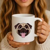 Happy Pug Funny Tongue Coffee Mug thumb 3