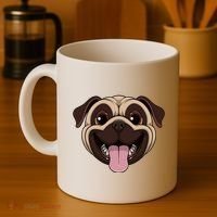Happy Pug Funny Tongue Coffee Mug thumb 4