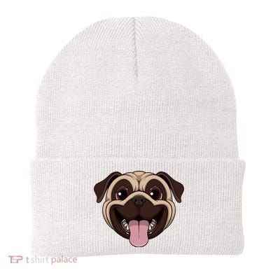 Happy Pug Funny Tongue Beanie