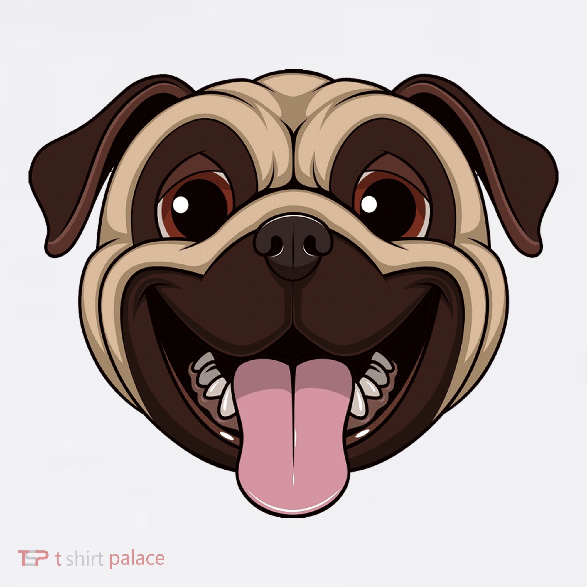 Happy Pug Funny Tongue Women's Hoodie