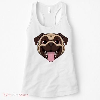 Happy Pug Funny Tongue Women's Tank Top
