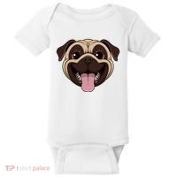 Happy Pug Funny Tongue Baby Bodysuit thumb 0