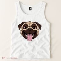 Happy Pug Funny Tongue Tank Top thumb 2