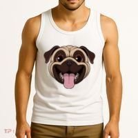 Happy Pug Funny Tongue Tank Top thumb 3