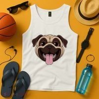 Happy Pug Funny Tongue Tank Top thumb 4