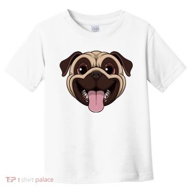 Happy Pug Funny Tongue Toddler T-Shirt