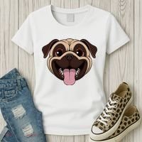 Happy Pug Funny Tongue Women's T-Shirt thumb 3