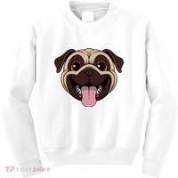 Happy Pug Funny Tongue Kids Sweatshirt thumb 0