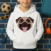 Happy Pug Funny Tongue Kids Hoodie thumb 2