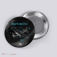 How Planes Fly Funny Aviation Gift RC Plane Pilot Button thumb 0