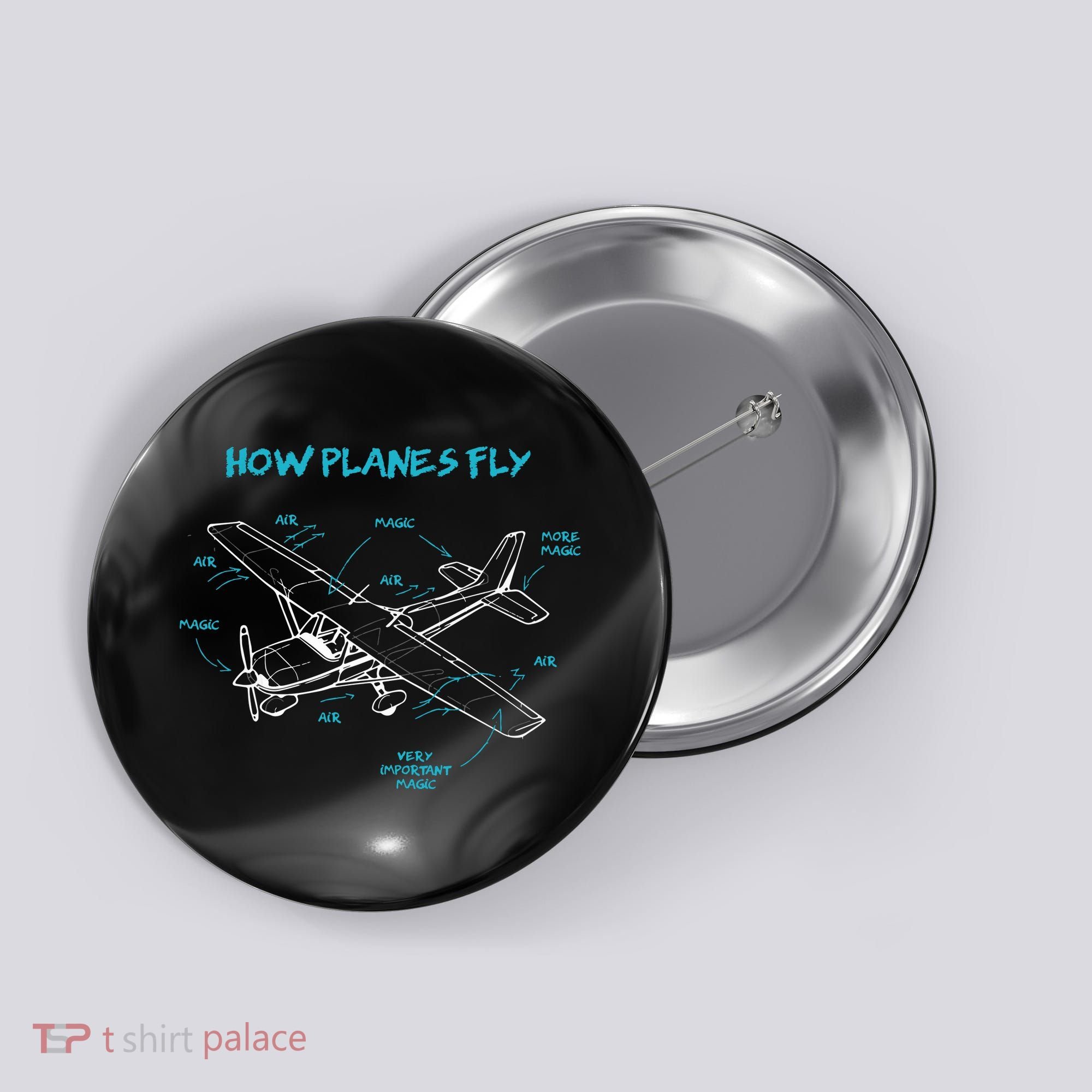 How Planes Fly Funny Aviation Gift RC Plane Pilot Button