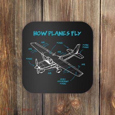 How Planes Fly Funny Aviation Gift RC Plane Pilot Coaster