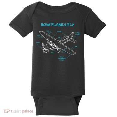 How Planes Fly Funny Aviation Gift RC Plane Pilot Baby Bodysuit