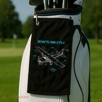 How Planes Fly Funny Aviation Gift RC Plane Pilot Golf Towel thumb 2