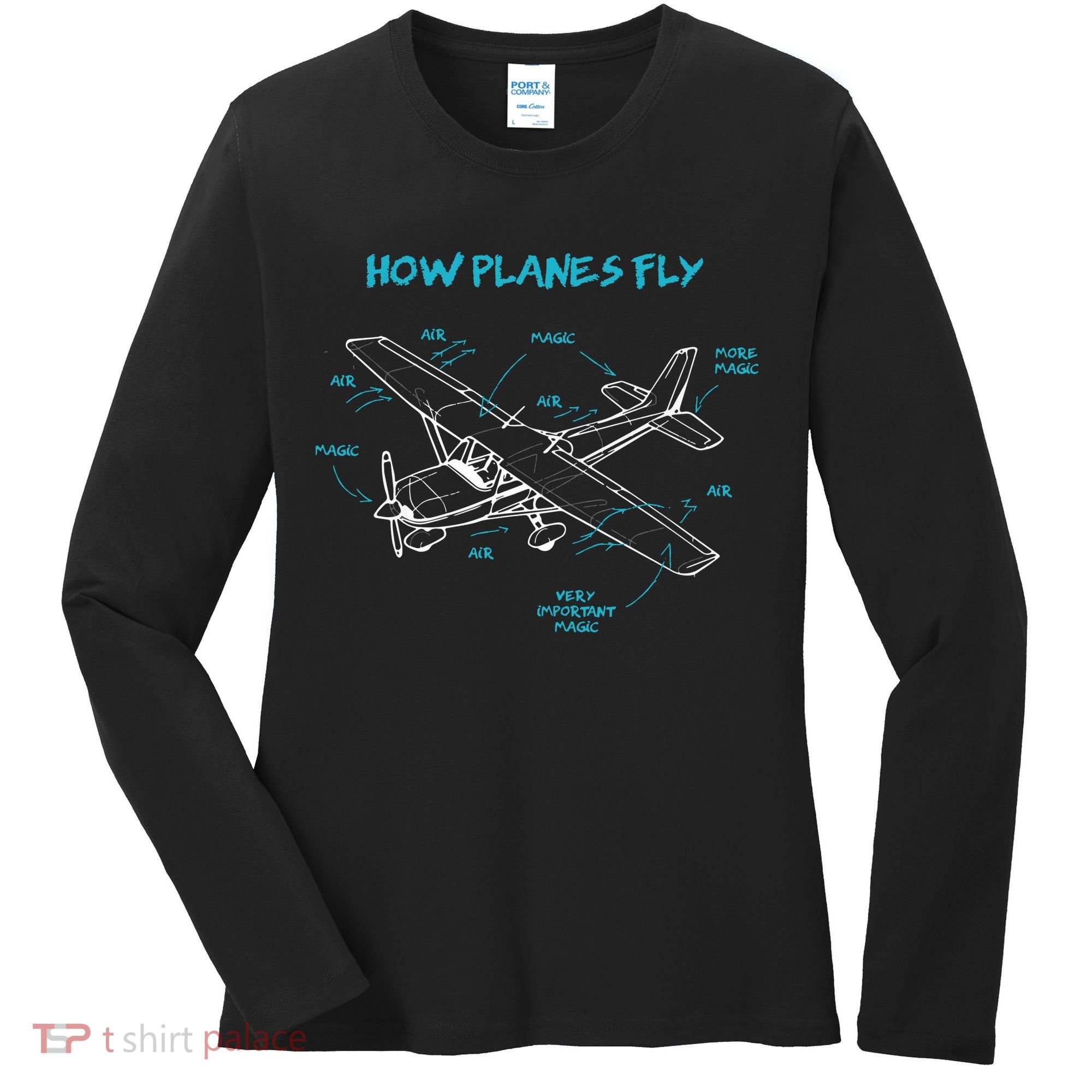 How Planes Fly Funny Aviation Gift RC Plane Pilot Women's Long Sleeve Shirt