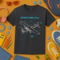 How Planes Fly Funny Aviation Gift RC Plane Pilot Kids T-Shirt thumb 3