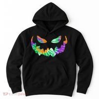 Halloween Pumpkin Green Orange Purple Tie Dye Face Hoodie thumb 0