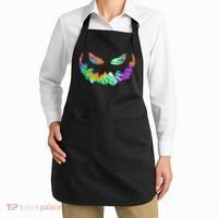Halloween Pumpkin Green Orange Purple Tie Dye Face Apron thumb 2