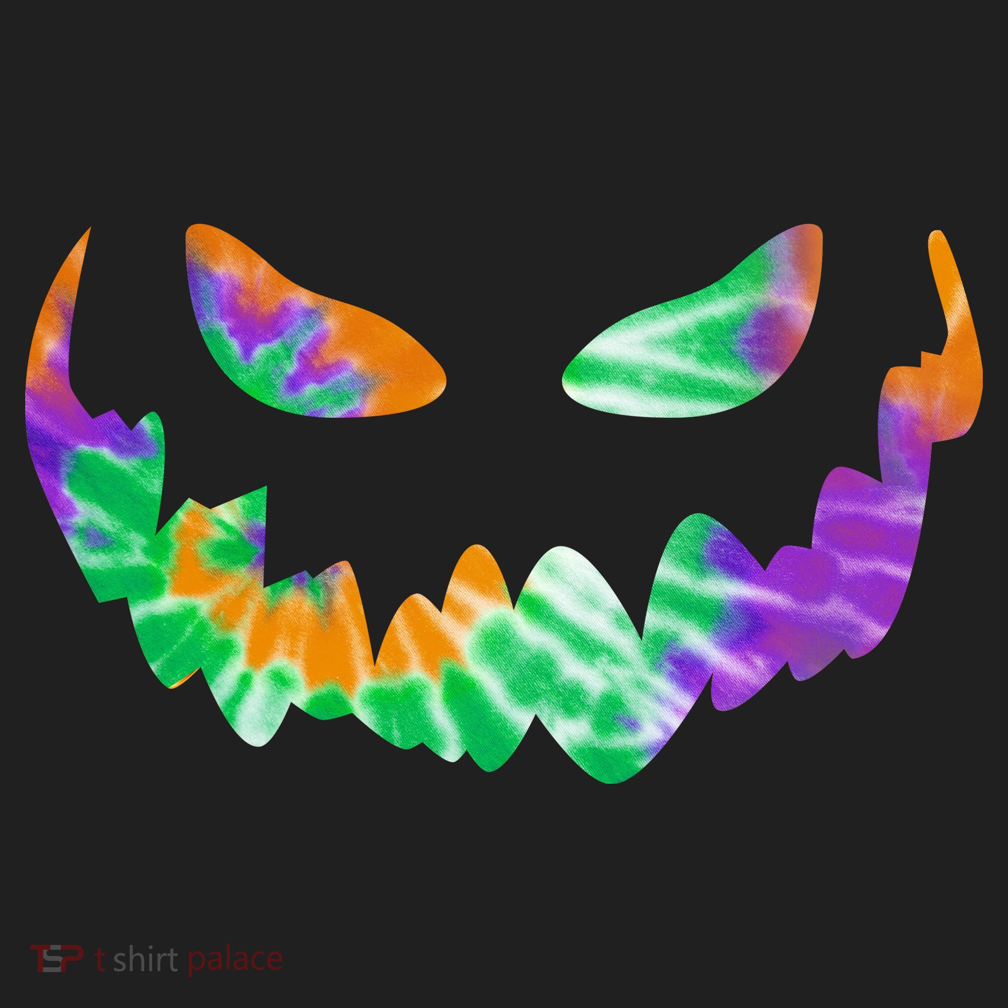 Halloween Pumpkin Green Orange Purple Tie Dye Face Beanie