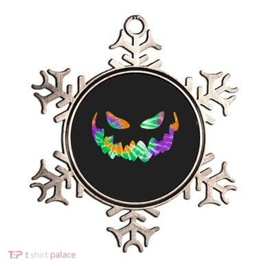 Halloween Pumpkin Green Orange Purple Tie Dye Face Ornament