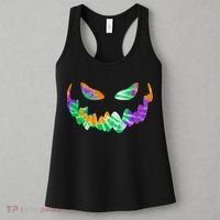 Halloween Pumpkin Green Orange Purple Tie Dye Face Women's Tank Top thumb 3