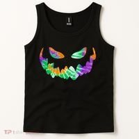 Halloween Pumpkin Green Orange Purple Tie Dye Face Tank Top thumb 2