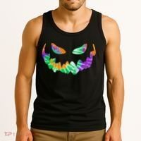 Halloween Pumpkin Green Orange Purple Tie Dye Face Tank Top thumb 3