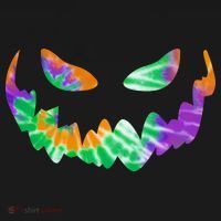 Halloween Pumpkin Green Orange Purple Tie Dye Face Kids Long Sleeve Shirt thumb 2