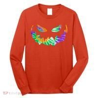 Halloween Pumpkin Green Orange Purple Tie Dye Face Long Sleeve Shirt thumb 0