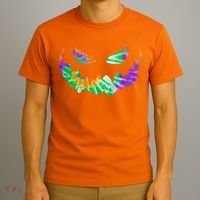 Halloween Pumpkin Green Orange Purple Tie Dye Face T-Shirt thumb 3