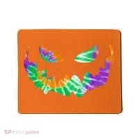 Halloween Pumpkin Green Orange Purple Tie Dye Face Mousepad thumb 0
