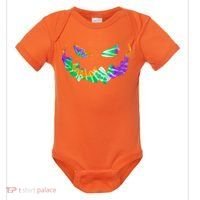 Halloween Pumpkin Green Orange Purple Tie Dye Face Baby Bodysuit thumb 0