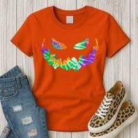 Halloween Pumpkin Green Orange Purple Tie Dye Face Women's T-Shirt thumb 3