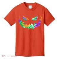 Halloween Pumpkin Green Orange Purple Tie Dye Face Kids T-Shirt thumb 0
