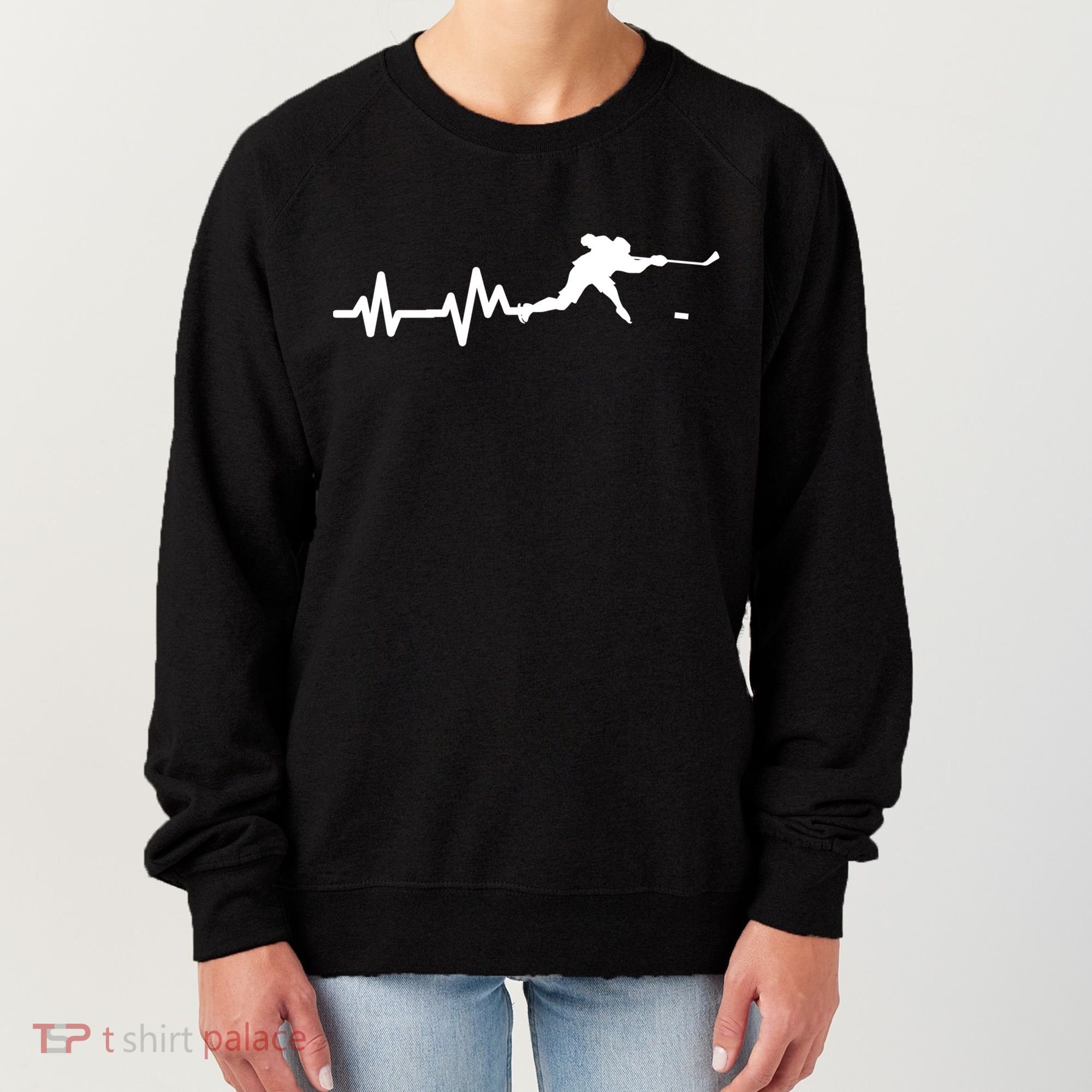 Hockey Player Heartbeat Ice Hockey Gift Meaningful Gift Women's Sweatshirt