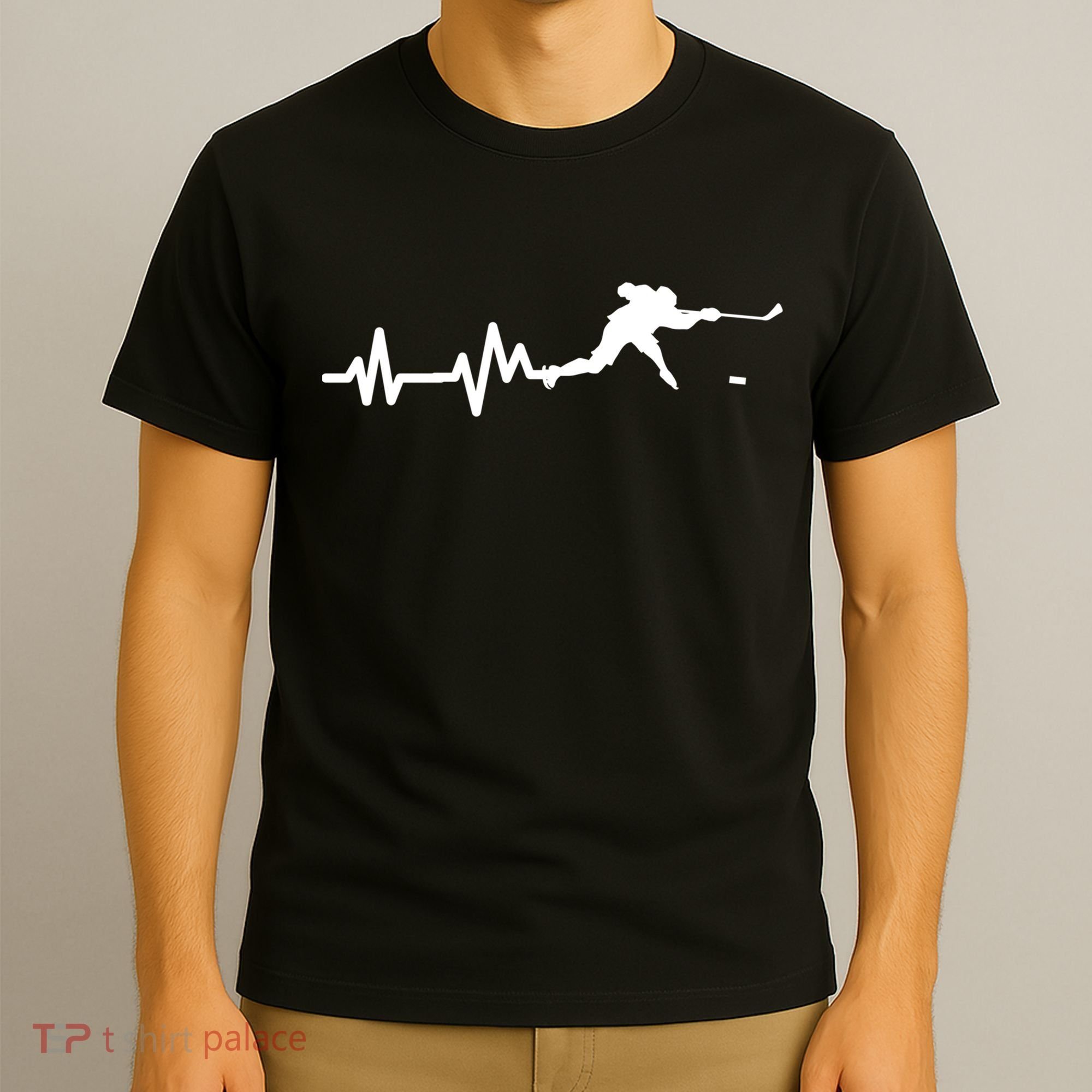 Hockey Player Heartbeat Ice Hockey Gift Meaningful Gift T-Shirt