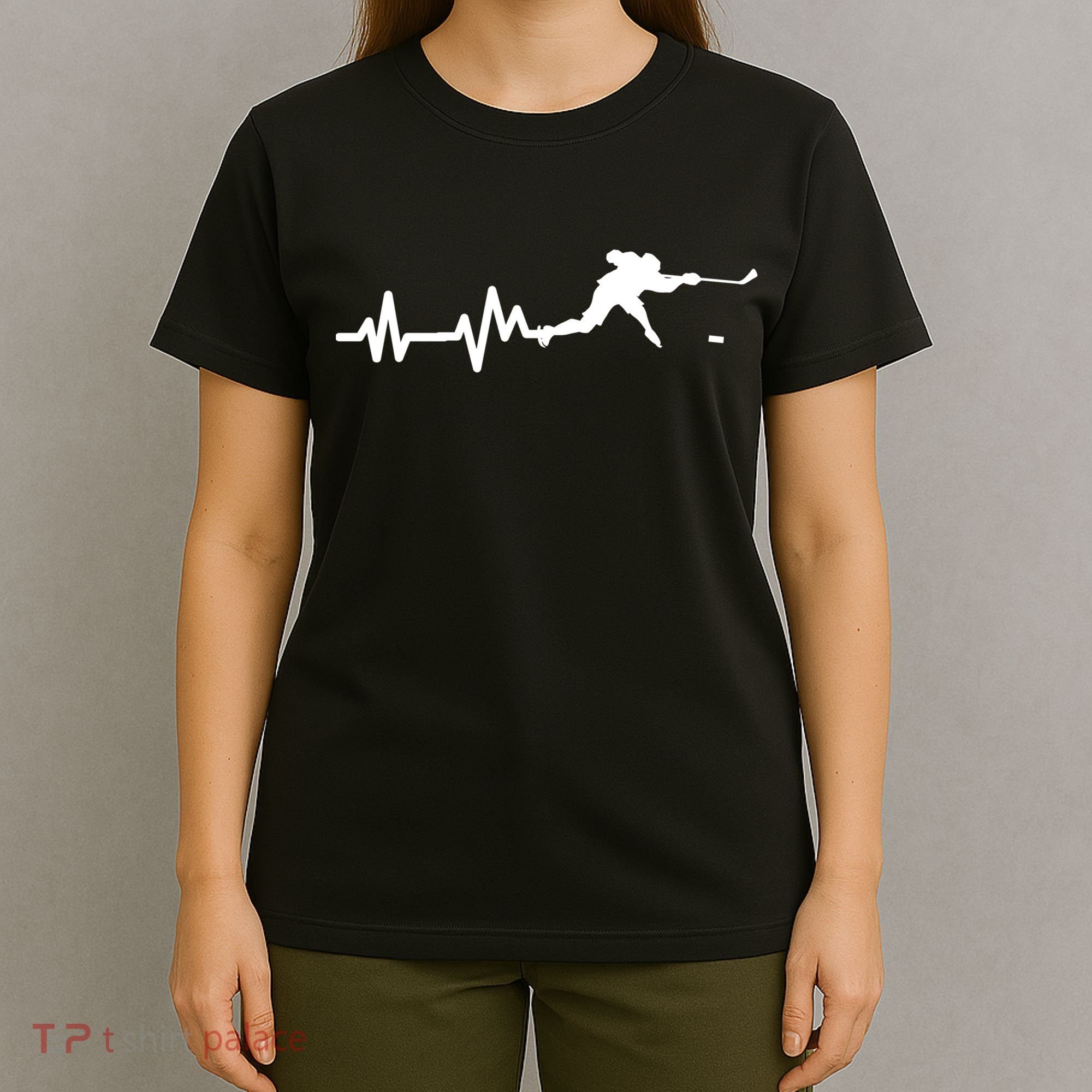 Hockey Player Heartbeat Ice Hockey Gift Meaningful Gift T-Shirt