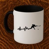 Hockey Player Heartbeat Ice Hockey Gift Meaningful Gift Coffee Mug thumb 2