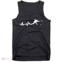 Hockey Player Heartbeat Ice Hockey Gift Meaningful Gift Tank Top thumb 0