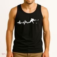 Hockey Player Heartbeat Ice Hockey Gift Meaningful Gift Tank Top thumb 3