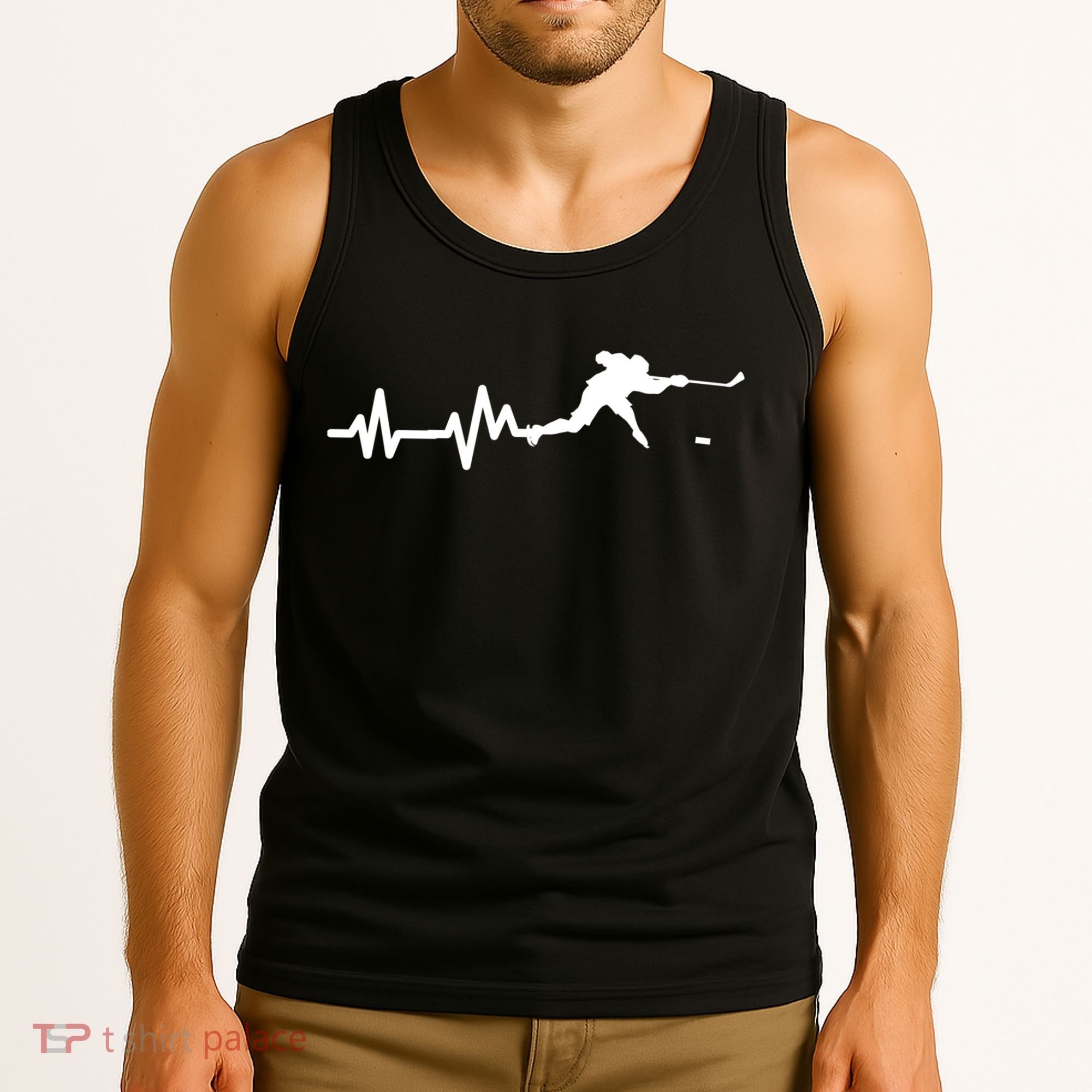 Hockey Player Heartbeat Ice Hockey Gift Meaningful Gift Tank Top
