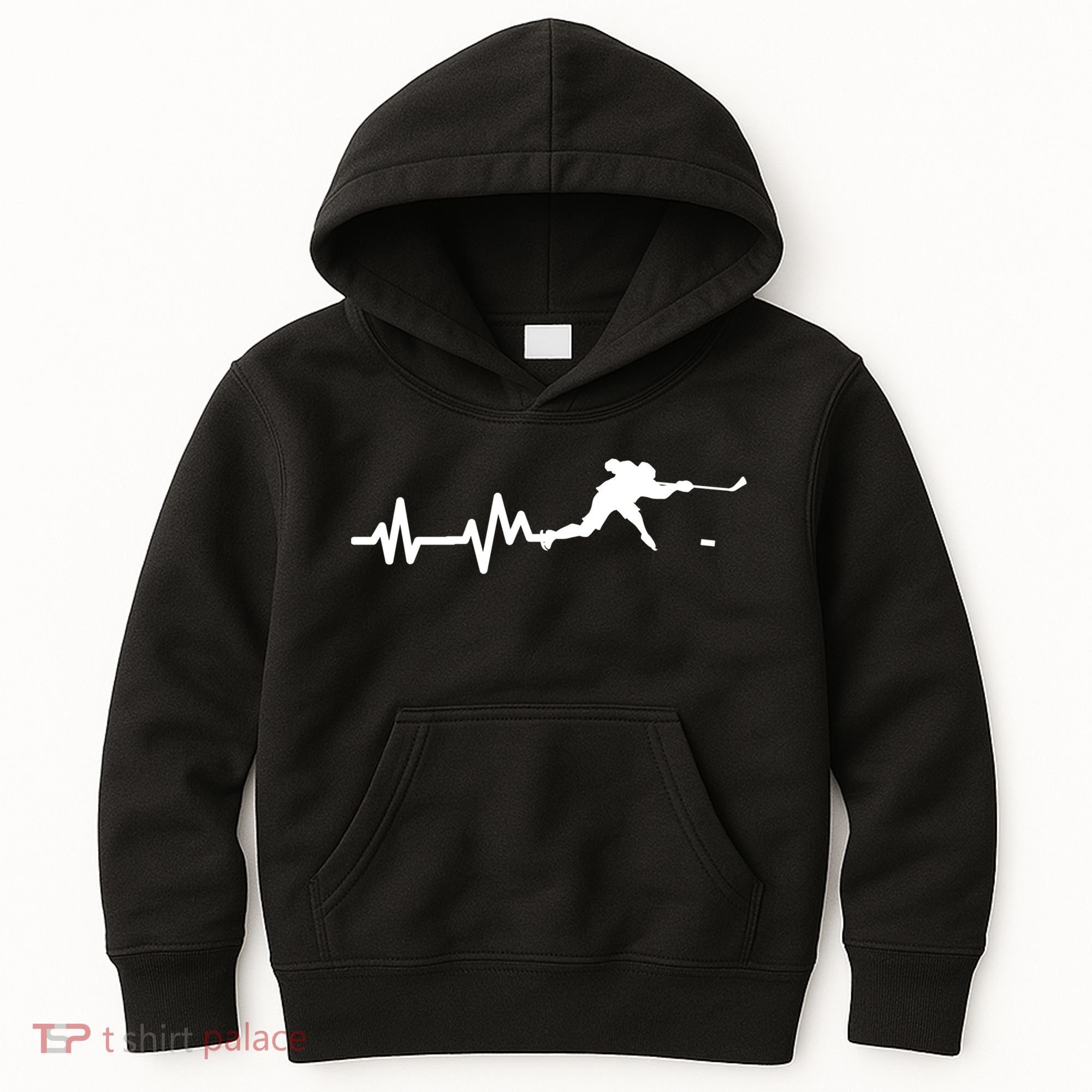 Hockey Player Heartbeat Ice Hockey Gift Meaningful Gift Kids Hoodie
