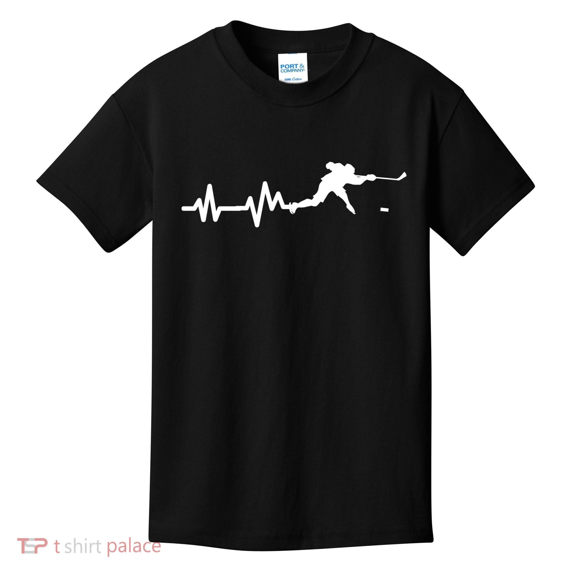 Hockey Player Heartbeat Ice Hockey Gift Meaningful Gift Kids T-Shirt