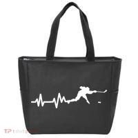 Hockey Player Heartbeat Ice Hockey Gift Meaningful Gift Tote Bag thumb 0
