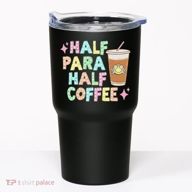 Half Para Half Coffee Groovy Dotted Vintage Teaching Tumbler