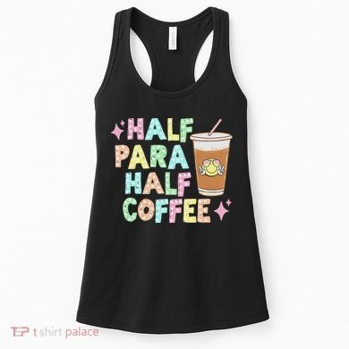 Half Para Half Coffee Groovy Dotted Vintage Teaching Women's Tank Top
