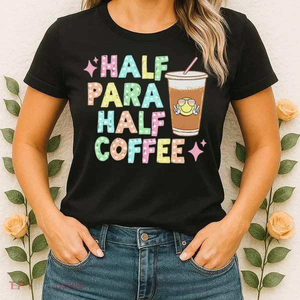 Half Para Half Coffee Groovy Dotted Vintage Teaching Women's T-Shirt