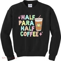 Half Para Half Coffee Groovy Dotted Vintage Teaching Kids Sweatshirt thumb 0