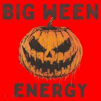 Halloween Pumpkin Head Big Ween Energy Spooky Santa Hat thumb 1